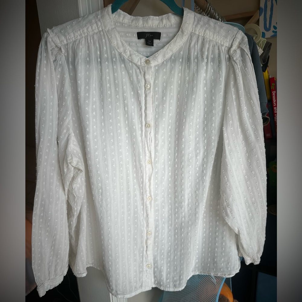 J. Crew White Blouse button down